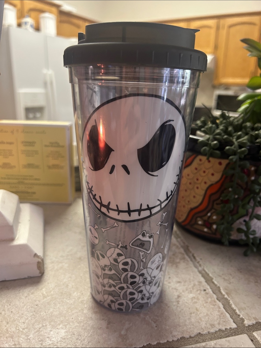 Jack Skellington Double-Wall Travel Tumbler - Black/White